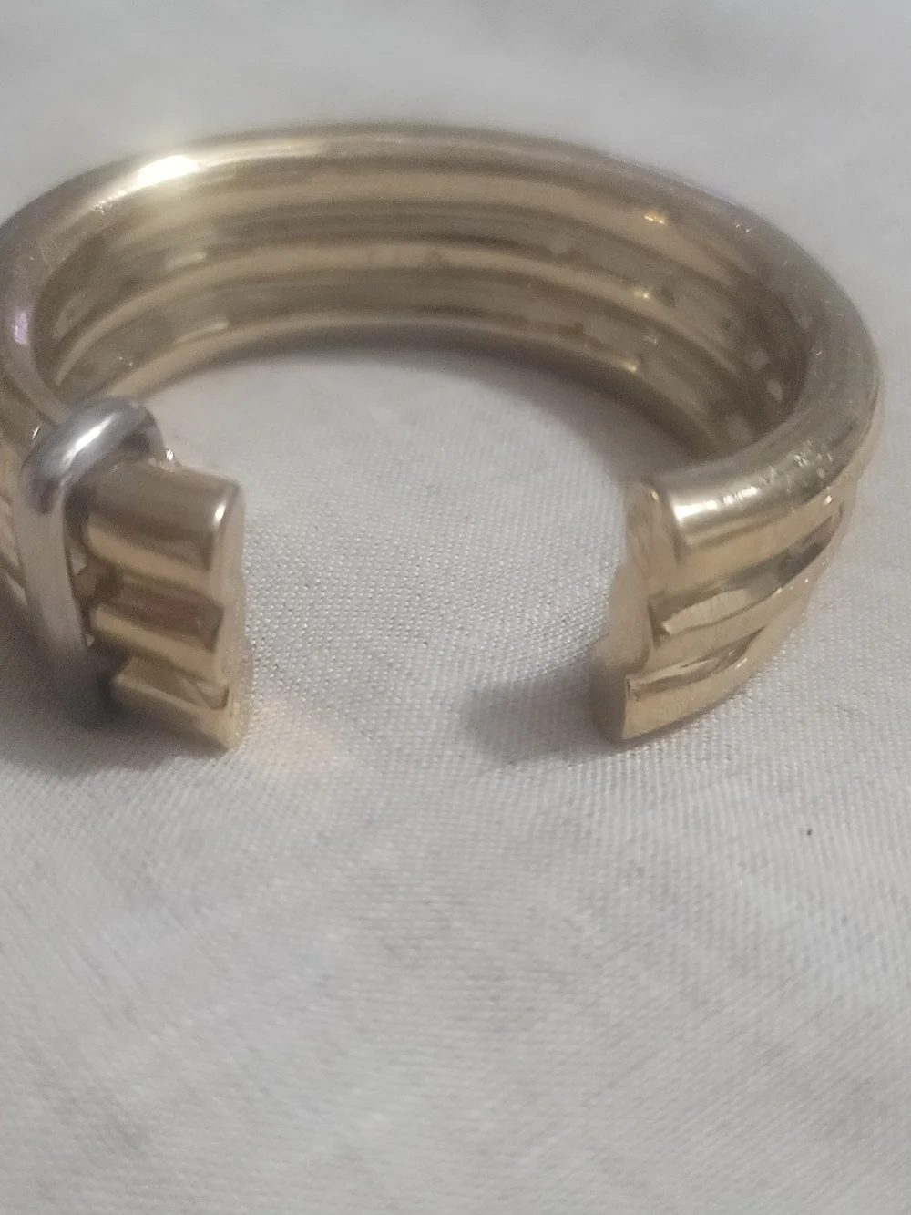 Polished Gold Tone Open Cuff Bracelet for Women
